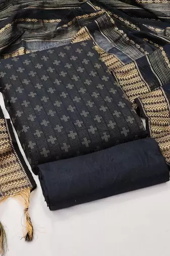 black cotton woven dress material