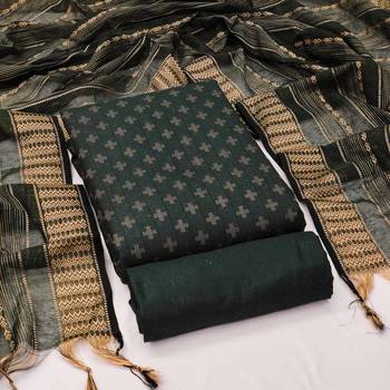 green cotton woven dress material 1