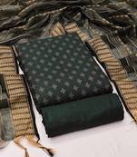 green cotton woven dress material