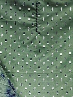 green cotton printed dress material 4