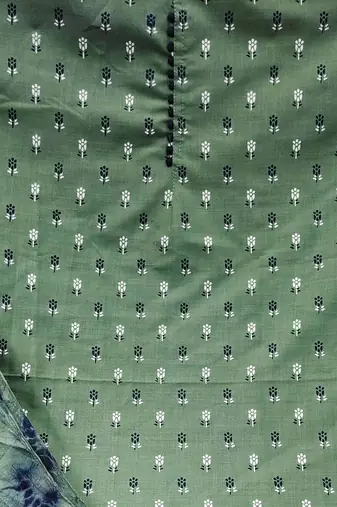 green cotton printed dress material