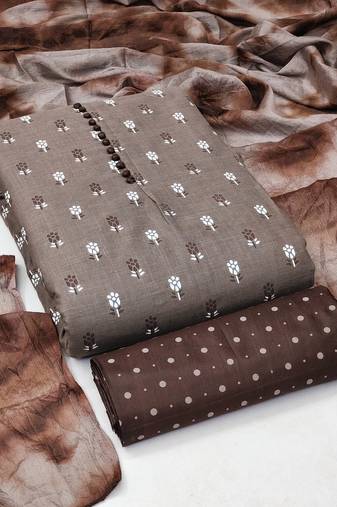 grey cotton printed dress material