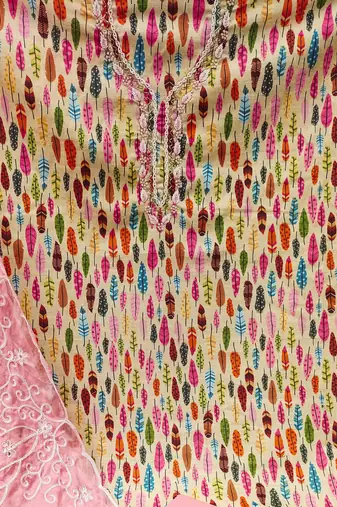 multicolor cotton hand embroidery dress material