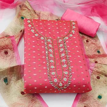 pink cotton hand embroidery dress material 3