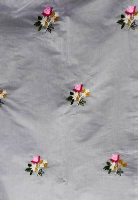 grey silk blend embroidered dress material 4
