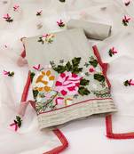 light green silk blend embroidered dress material