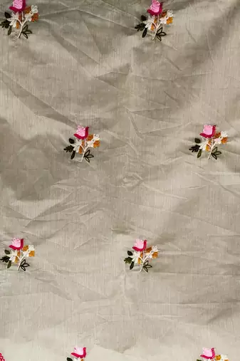 light green silk blend embroidered dress material
