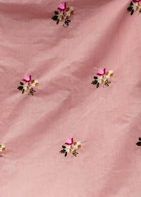 peach silk blend embroidered dress material 4
