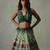 green embroidered chiffon lehenga set