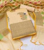 beige jacquard woven dress material