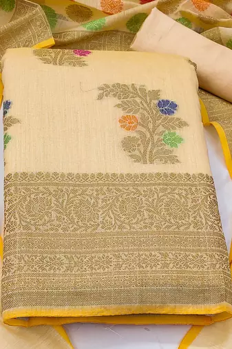 beige jacquard woven dress material