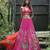 pink printed organza lehenga set