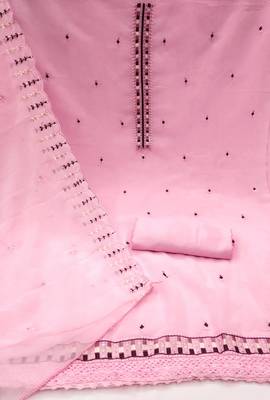 pink georgette embroidered dress material 3