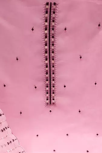pink georgette embroidered dress material