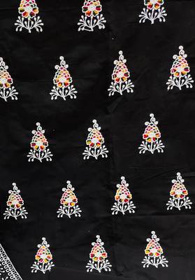 black cotton embroidered dress material 4
