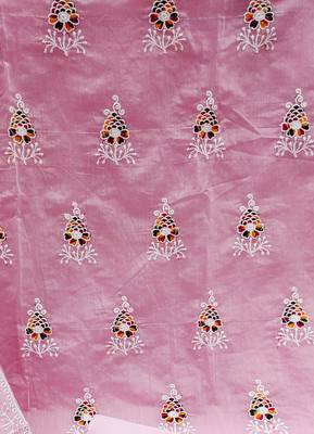 pink cotton embroidered dress material 4