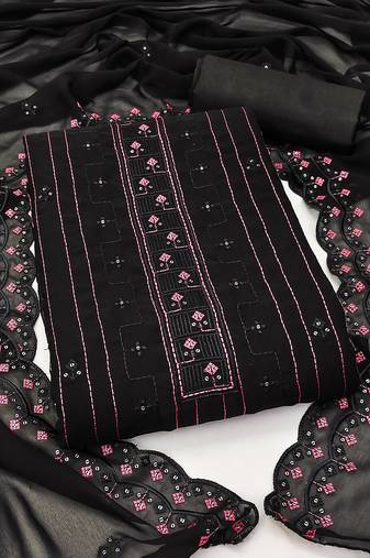 black georgette sequins dress material