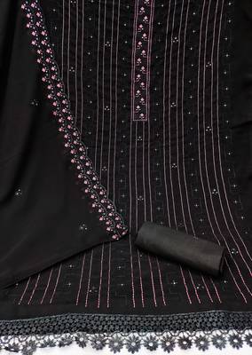 black georgette sequins dress material 2