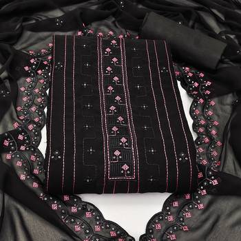 black georgette sequins dress material 3