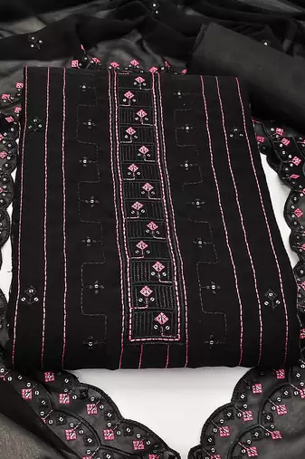 black georgette sequins dress material
