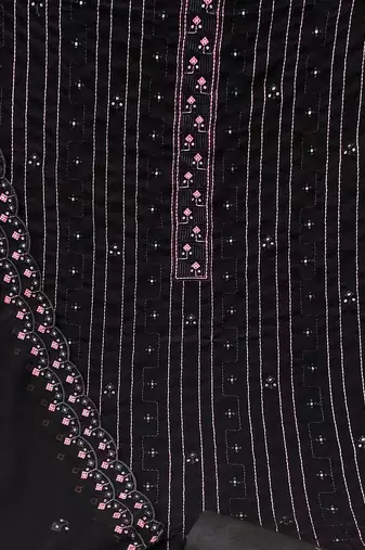 black georgette sequins dress material
