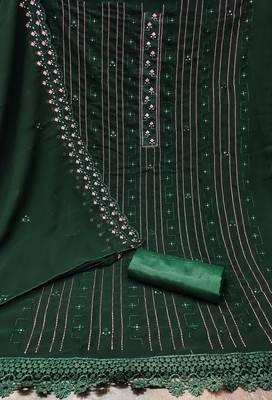 green georgette sequins dress material 2