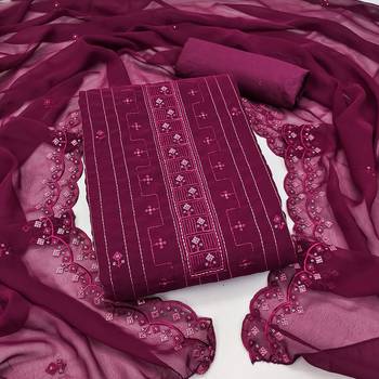 pink georgette sequins dress material 1