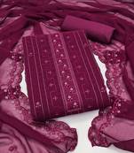 pink georgette sequins dress material