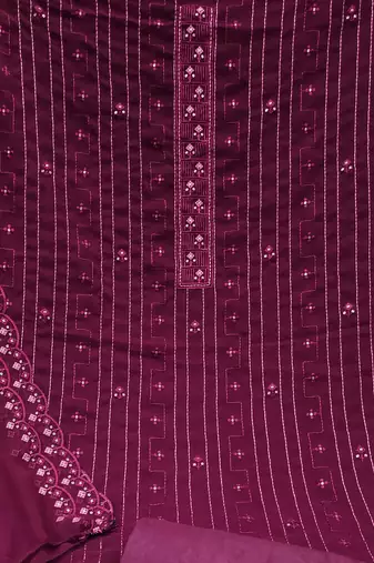 pink georgette sequins dress material