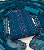 teal georgette sequins dress material