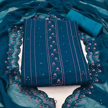 teal georgette sequins dress material 3
