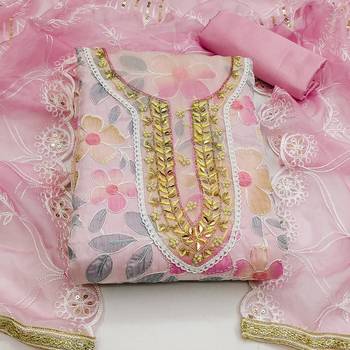 pink organza embroidered dress material 3