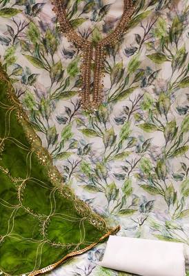 multicolor organza hand embroidery dress material 4