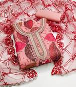 peach organza sequins dress material