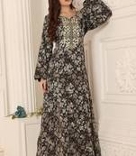 Floral Embroidered Maxi Dress For Women