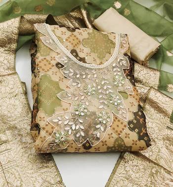 multicolor organza hand embroidery dress material 3