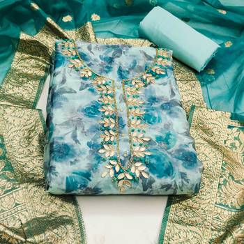 multicolor organza hand embroidery dress material 3