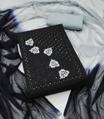 black cotton embroidered dress material