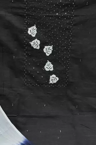 black cotton embroidered dress material