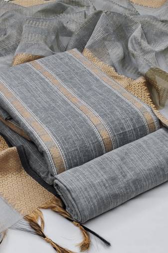 grey cotton woven dress material
