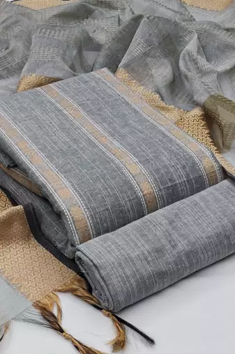 grey cotton woven dress material