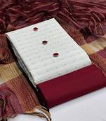 white cotton woven dress material