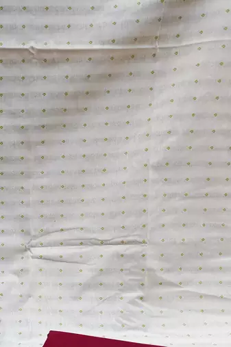 white cotton woven dress material