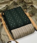 green cotton woven dress material