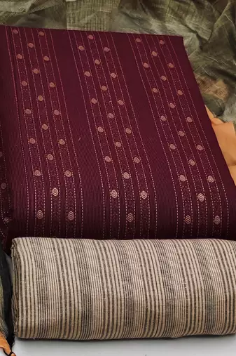 magenta cotton woven dress material