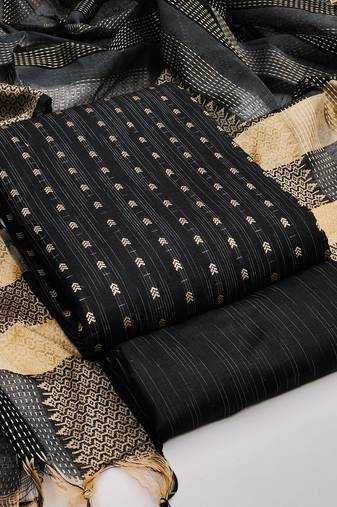 black cotton woven dress material