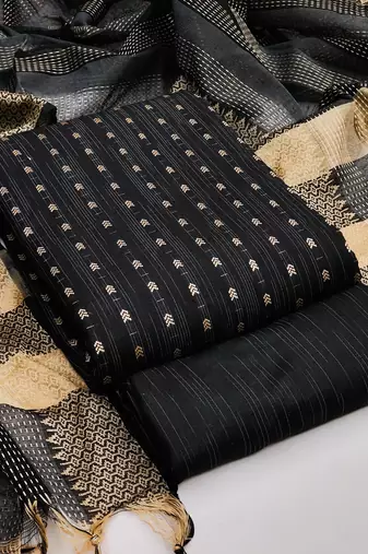 black cotton woven dress material