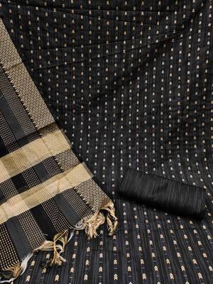 black cotton woven dress material 2