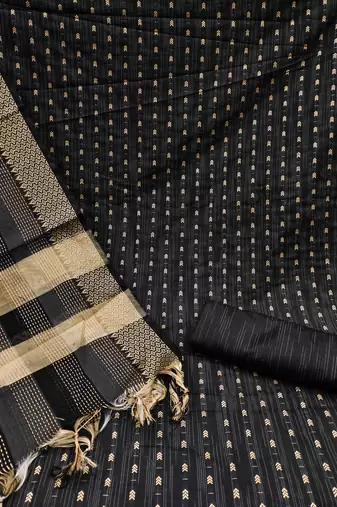 black cotton woven dress material