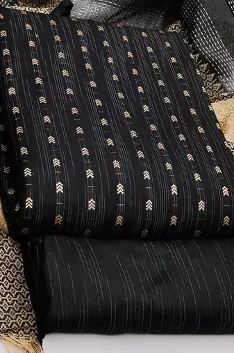 black cotton woven dress material